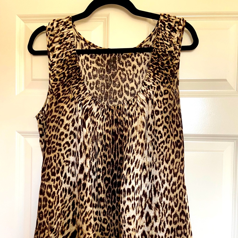 Elie Tahari Sleeveless Animal Print Top